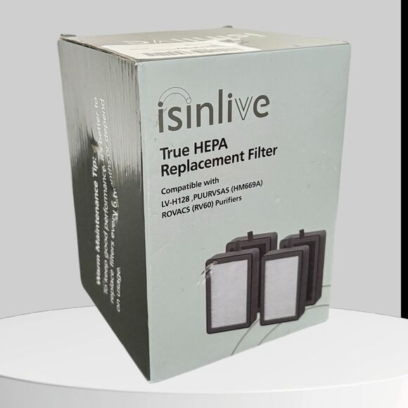 isinlive 4 Pack LV-H128 Replacement Filter Comp with LEVO Premium True HEPA Fil. - Picture 1 of 5